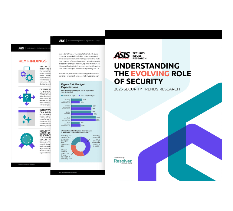 Image of the ASIS Security Trends Research report.