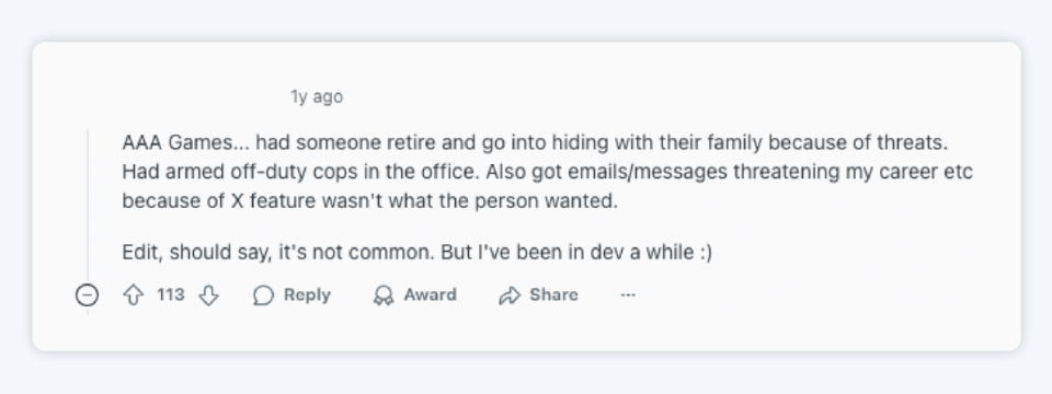 Why nostalgia-fueled comebacks in gaming pose real risks to brand reputation 9 Developer harassment comment aaa games