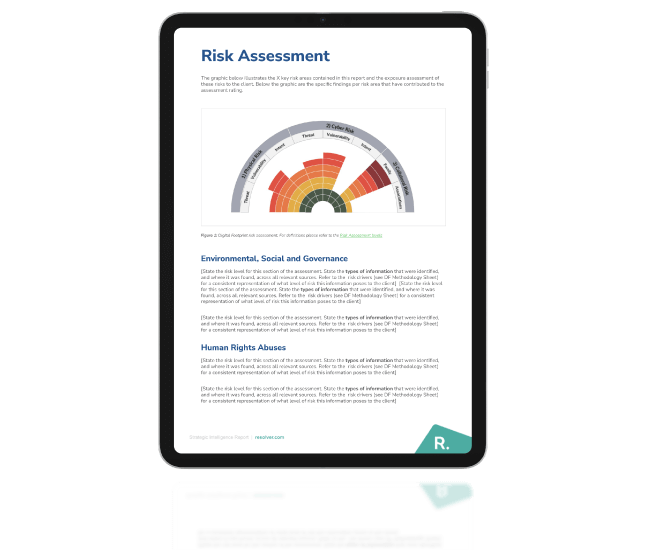 Graphic of our Corporate Risk's digital footprint reports.