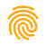 A yellow icon of a fingerprint, symbolizing unique identification, user authentication, and the "digital footprint" of account data.