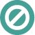 A teal circular icon containing a white "prohibition" symbol (a circle with a diagonal slash), representing restricted or banned content.