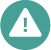 A teal circular icon featuring a white triangle with an exclamation point, serving as a universal warning sign for hazardous activities or content.