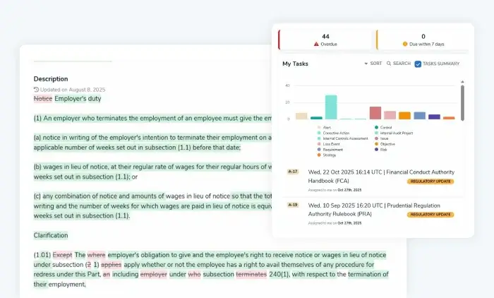 Regulatory change tracking tool