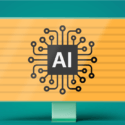 Ai and regulatory compliance: the true cost of compliance delays 2 Large gold roadside sign mounted on a green post against a teal background, featuring a black microchip labeled “ai” in the center. Black and gold circuit lines extend outward from the chip across the sign, representing connected systems, oversight, and technology workflows tied to an ai regulatory compliance program.